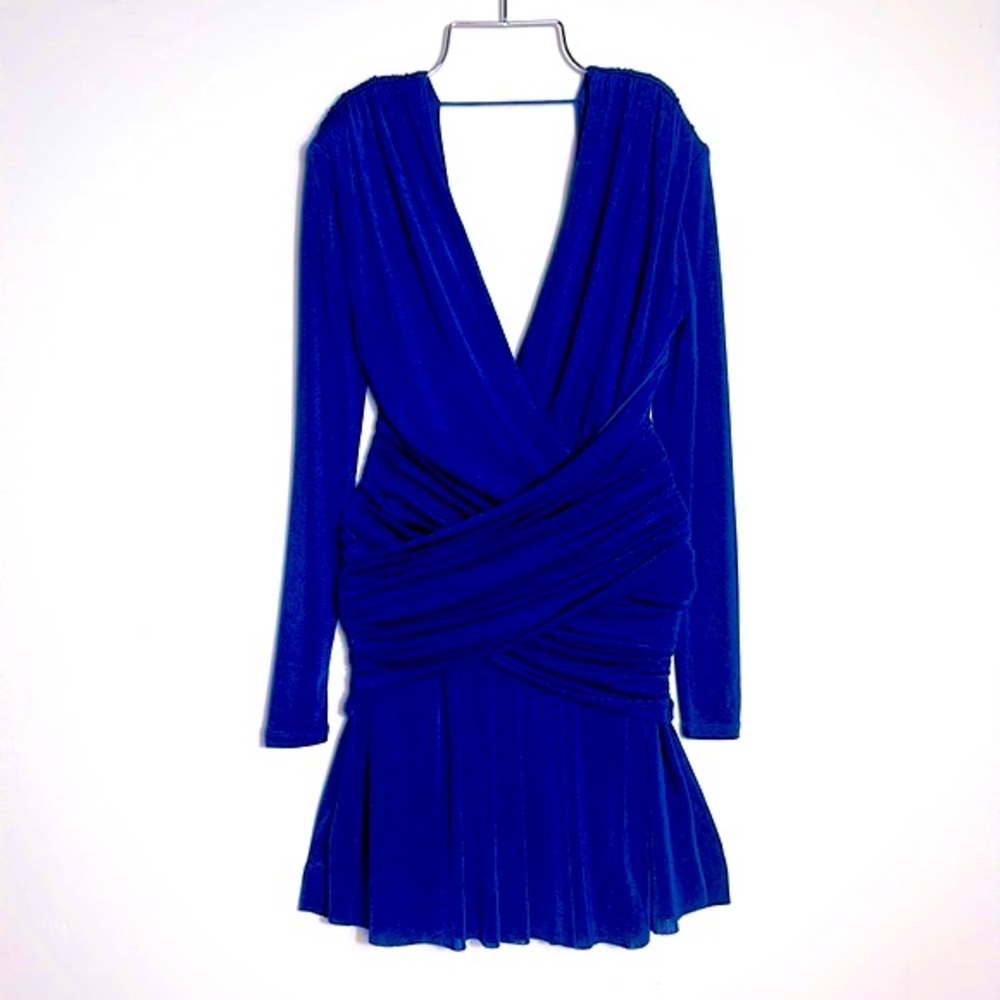 MISHA Kahlia Cobalt silky jersey mini dress size 2 - Picture 4 of 8